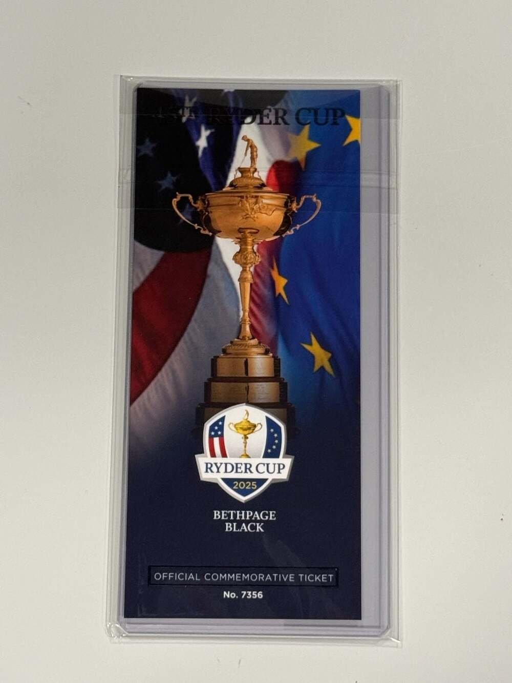 2025 Ryder Cup Bethpage Black Official Commemorative Ticket
